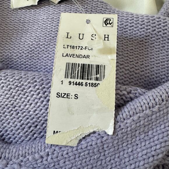 LUSH KNIT SWEATER CROPPED SLEEVELESS TANK IN LAVENDER NWT WOMEN'S SIZE SMALL - Picture 6 of 8